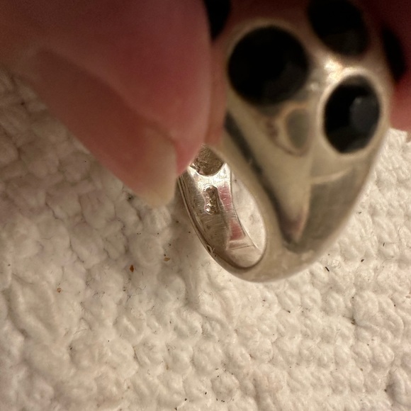 Dome Sterling silver and onyx. - Picture 10 of 10